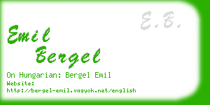 emil bergel business card